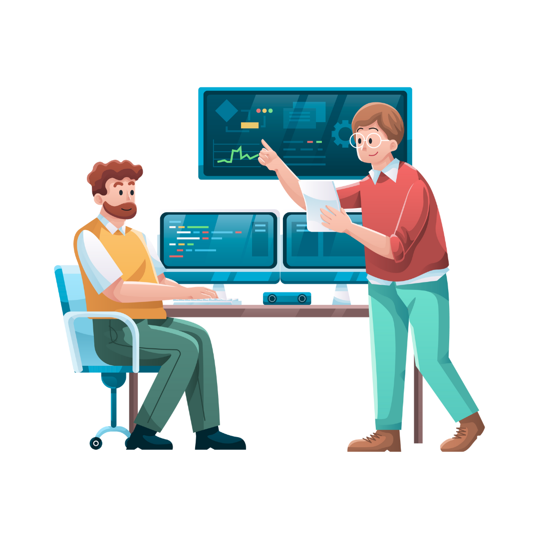 Fishbowl Hosting - Graphic image of people discussing project